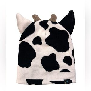 ALAB warm and cosy cow print toque with horns